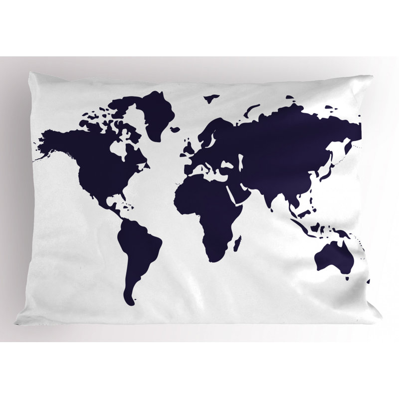 Blue/White Polyester Microfiber Piece Sham, Twin