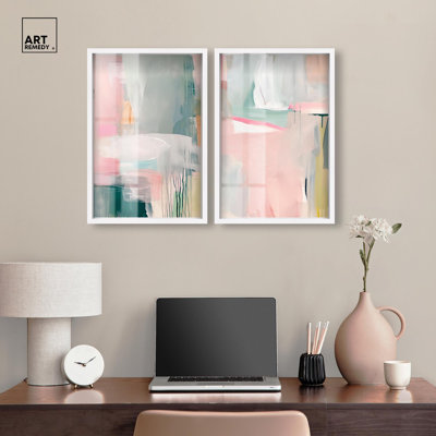 Art mural bleu pastel Boho