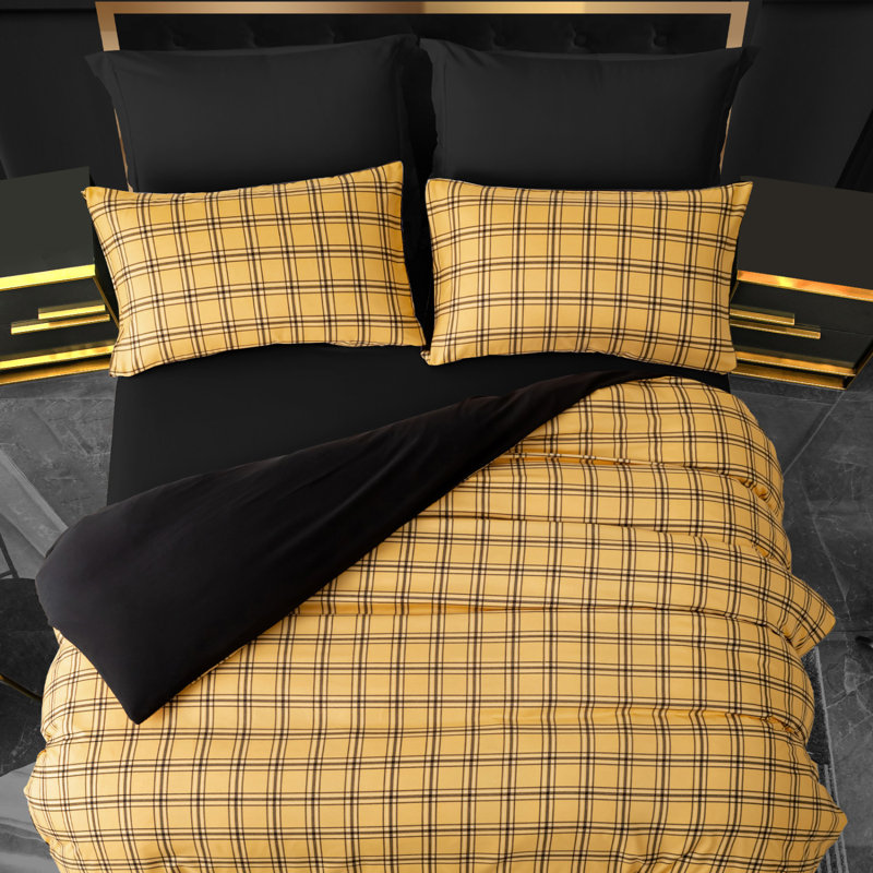 Microfiber Geometric Duvet Cover Set, Superking, Colour/Pattern