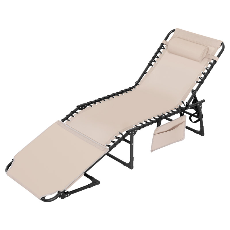 Fauteuil de bronzage pliant d'extérieur ajustable Textilene, Tanné