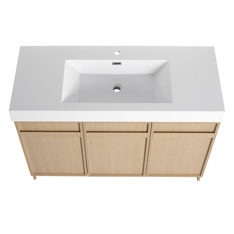 Meuble-lavabo autoportant avec lavabo en résine