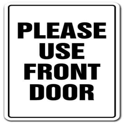 Veuillez utiliser le panneau d'entrée de la porte d'entrée «Welcome»