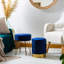 Harbour Housewares - Round Velvet Footstools-66351793-66351794