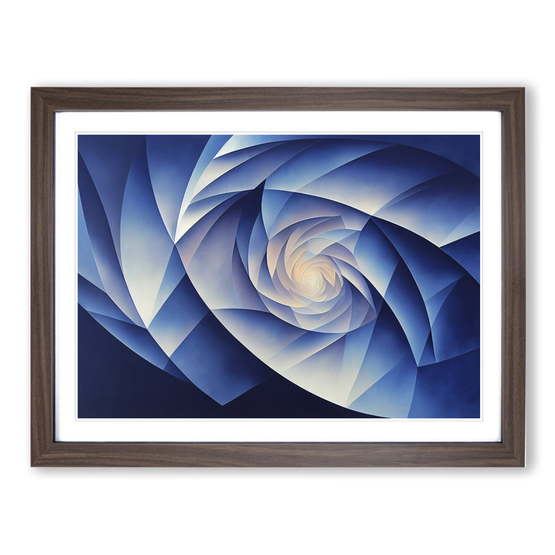 Lively Abstract Fractals - Framed Print, 34cm H x 46cm W x 2cm D, Walnut