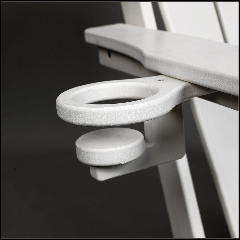 HDPE Folding Adirondack Chair With Dual Cup Holder - Durable, Weather-Resistant, And Easy To Store For Outdoor Comfort, White