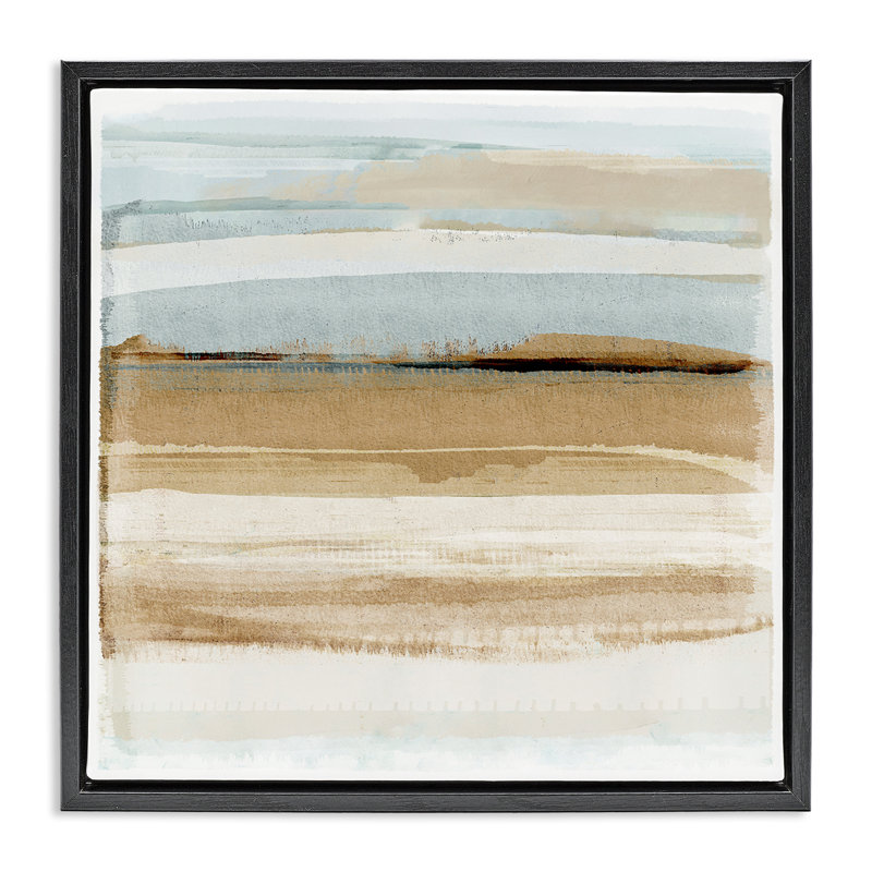 «Winter Sands Abstraction» par Flora Kouta, Cadre flottant noir de jais, H 18 po x l 18 po x P 1,7 po