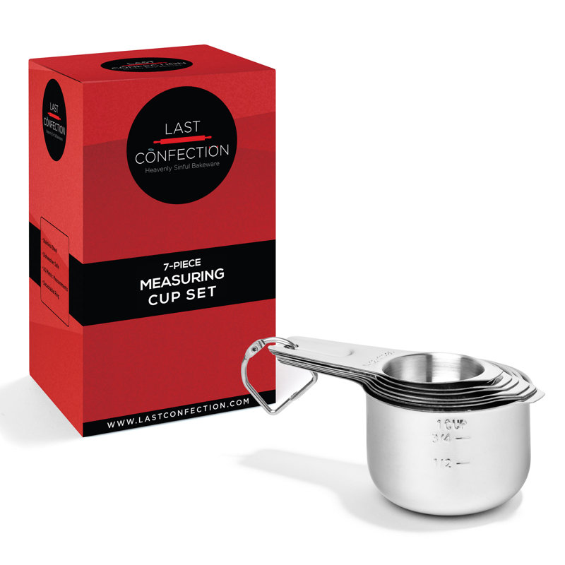 7-Piece Stainless Steel Measuring Cup Set with Coffee Scoop