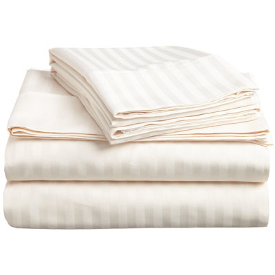 Ensemble de draps rayés en mélange de coton égyptien certifié 400 fils Kinvara