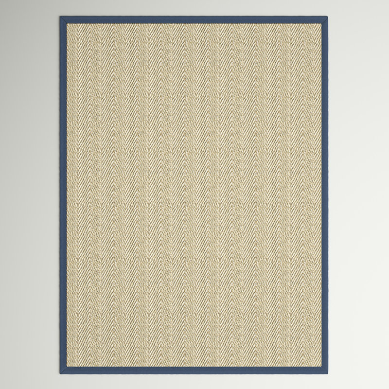 Tapis naturel / bleu Chester, Rectangle 8 pi x 10 pi