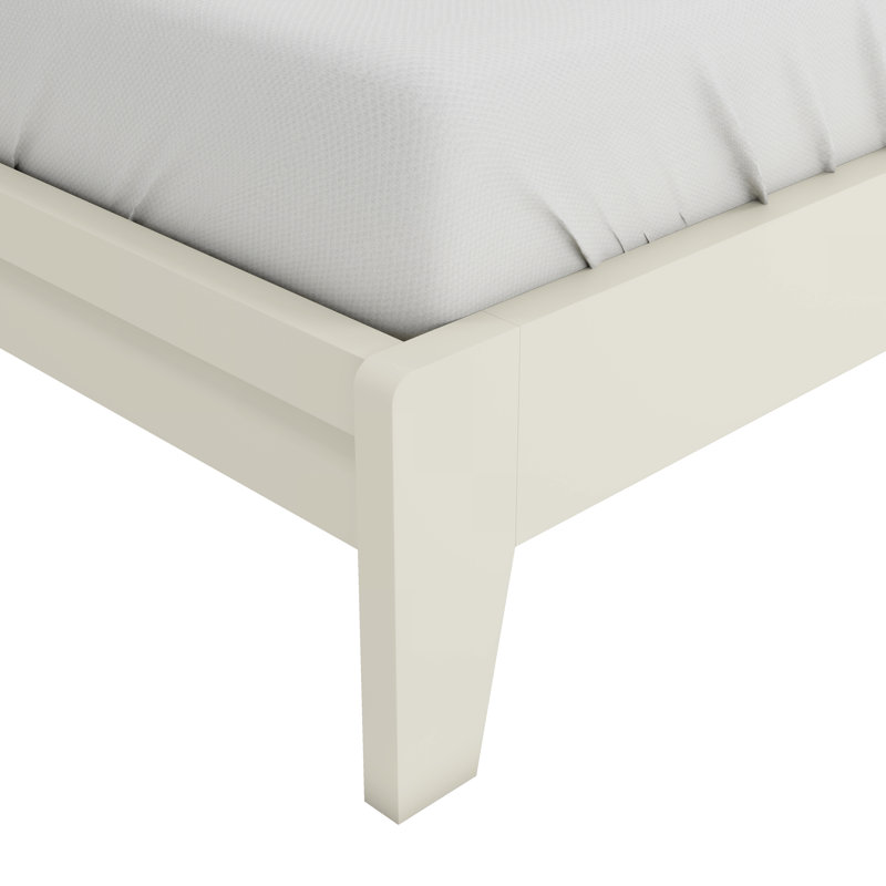 Allyannah Levison Platform Bed With Headboard, Queen, Ivory/Knotty oak