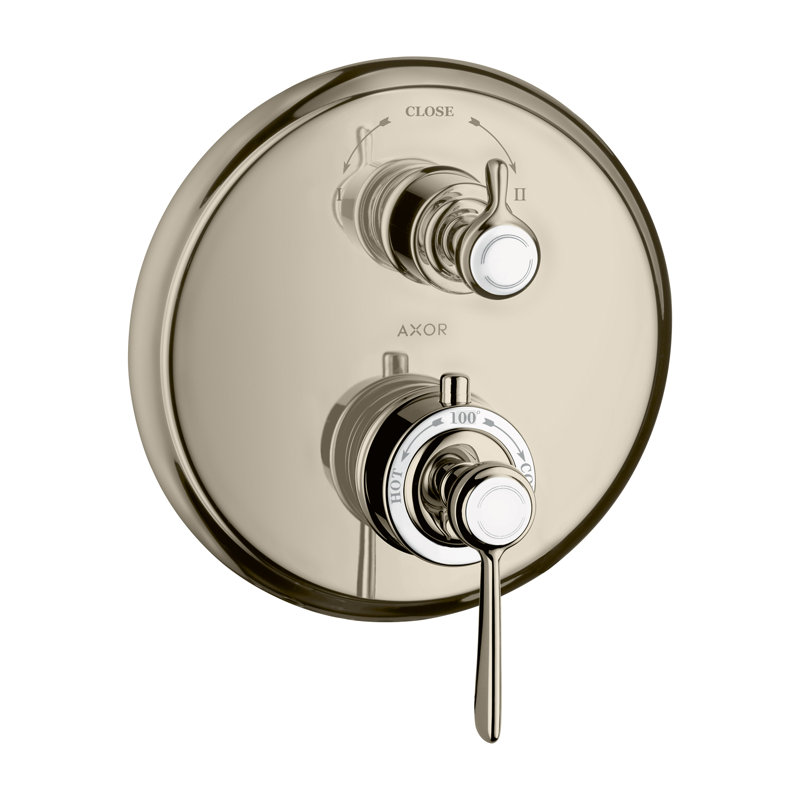 AXOR Montreux Thermostatic Trim With Volume Control And Diverter Valve Trim Only, Polished Nickel