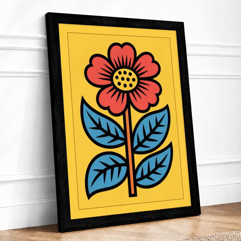 Graphic Bloom Botanical - Framed Print, Black, A4 - 29.7 x 21.0 cm