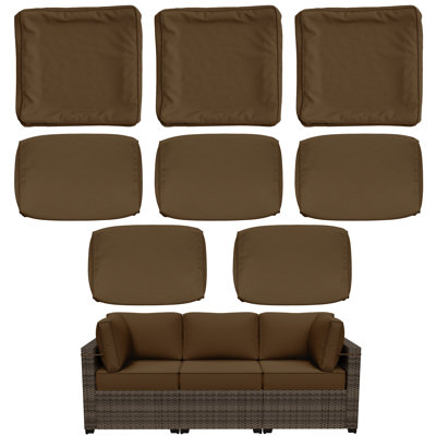 8 Pcs Outdoor Cushion Slipcovers All-Weather Patio Cushion Covers For Outdoor Furniture, Covers Only