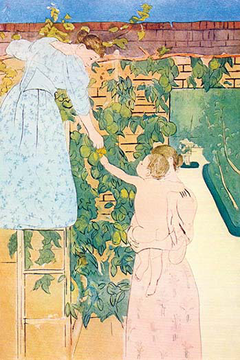« prélèvement des fruits » par mary cassatt, reproduction d’art, H 66 po x l 44 po