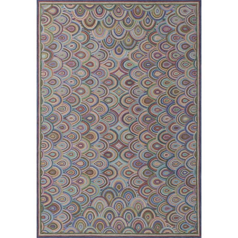 Rainbows Hand-Tufted Wool Area Rug, Rectangle 9' x 13'