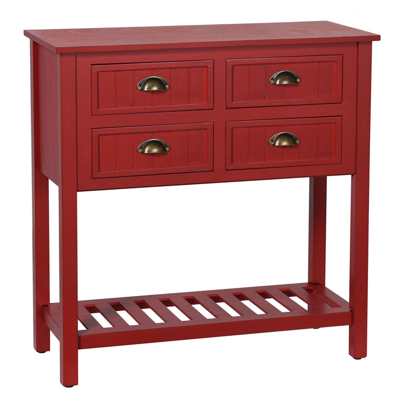 Rosemellia 32'' Console Table, Antique Red