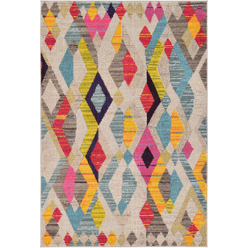 Tapis à motif géométrique gris Beverley, Rectangle 4 pi x 6 pi