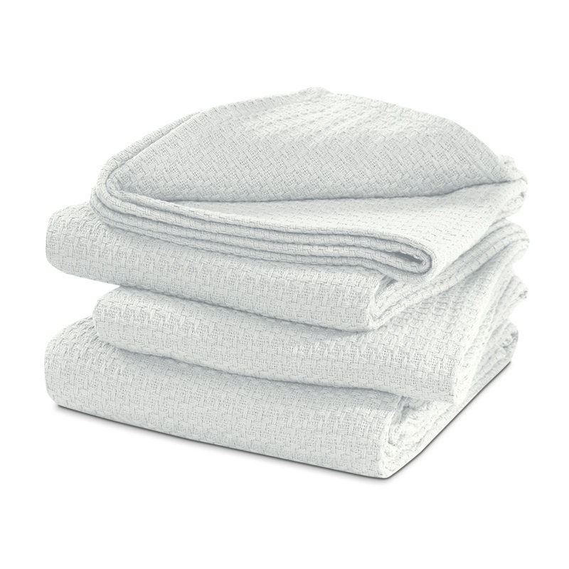 Couverture thermique 100% coton super douce et super douce, Très grand, Ivoire