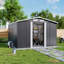 Metal Tool Shed with Pitched Roof – Charcoal Black-128443644