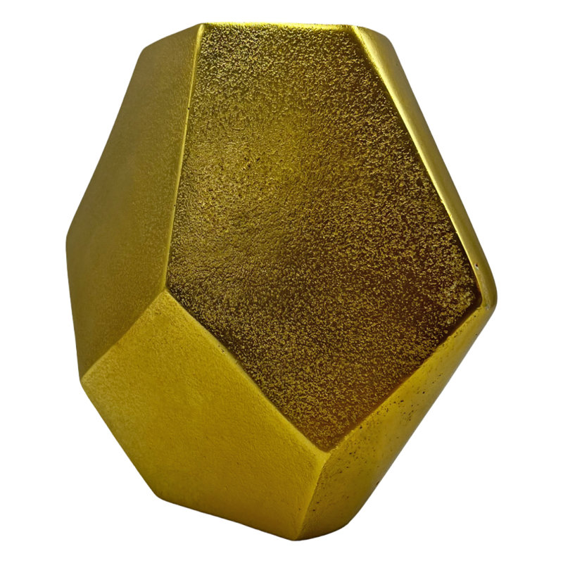 Khadijia Handmade Aluminum Table Vase, Gold