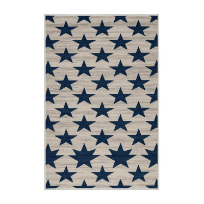 Washable Nautical stars Nautical Area Rug