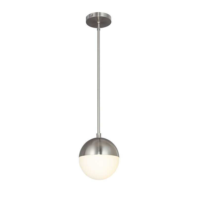 Luminaire suspendu sphère 1 lumière Kerfoot, Nickel, H 7 po x l 7 po x P 7 po