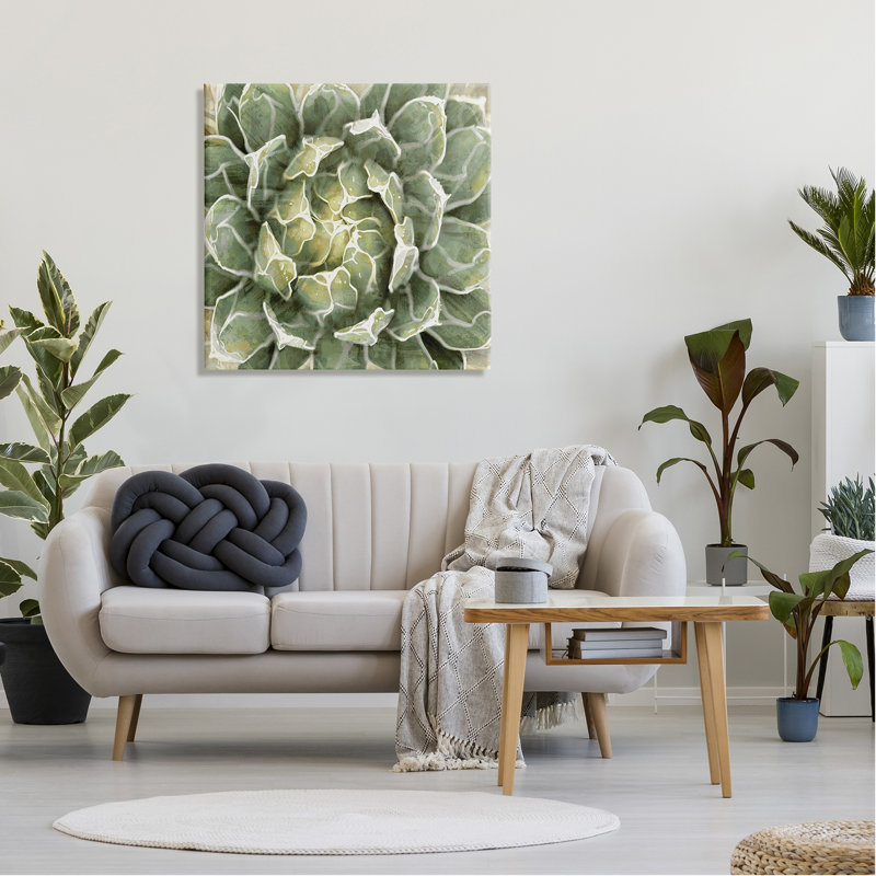 «Au-739», toile «Green Botanical Plant Leaves» sur toile par Lindsay Benson, peinture, H 30 po x l 30 po x P 1,5 po