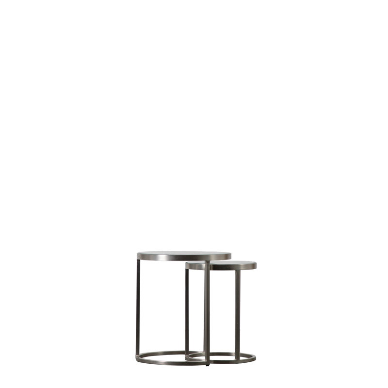 Rowe 2 Piece Nest of Tables, Silver