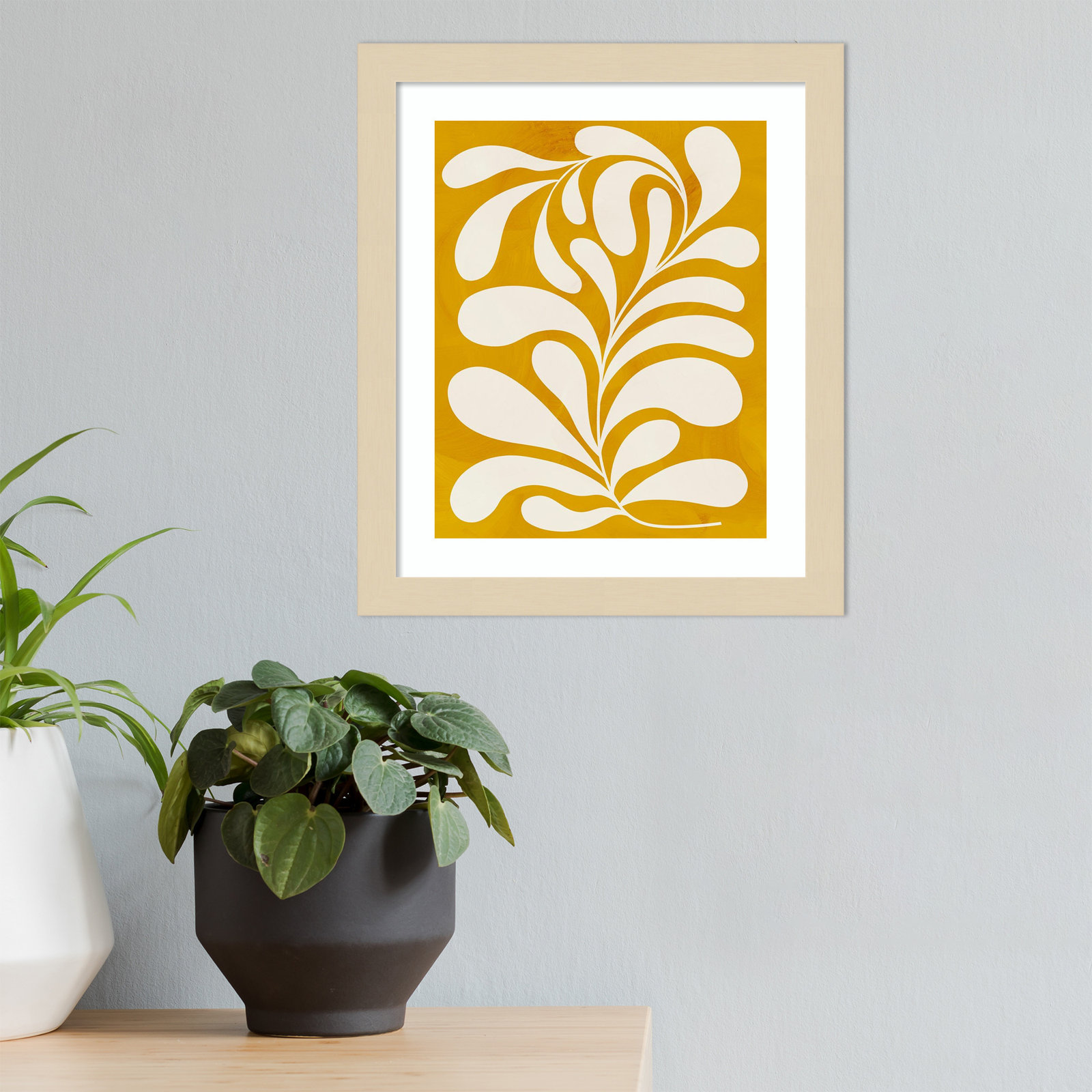 Lomi "Goldenrod I" Print by Grace Popp, 13" H x 11" W x 1" D, Natural