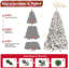 Arbre de Noël floqué avec 300 lumières UL et 27 pommes de pin naturelles - pointes en PVC enneigées, 600 pointes, structure à charnières, support en métal stable, installation facile-334358673