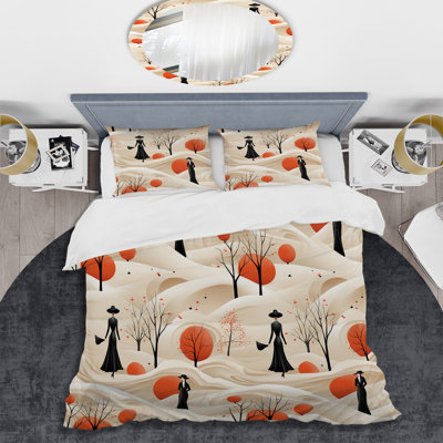 Minimimalist Fashion Woman Pattern I Floral Duvet Cover