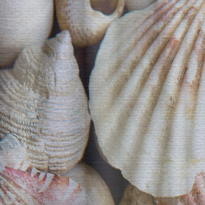 Coquilles et pierres rouges, orange et blanches - Rideau côtier - Velours obscurcissant - 1 panneau, L 52 po x L 84 po