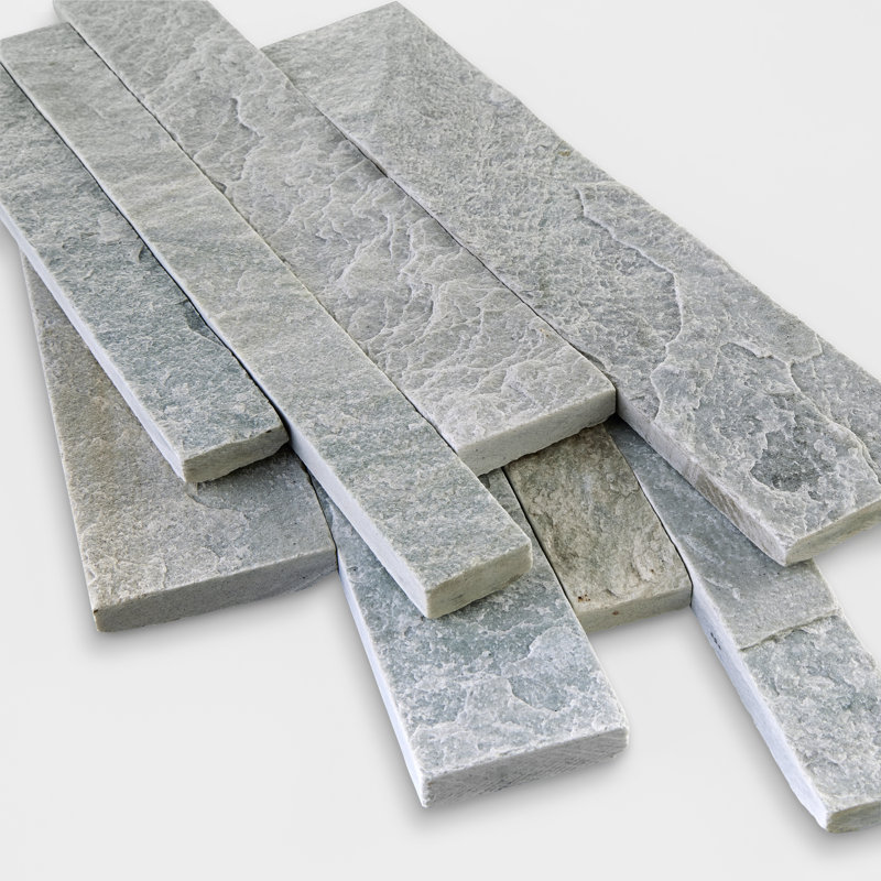 Linear Lines 6in.x12in. Split Face Wall Tile, Himalayan Frost