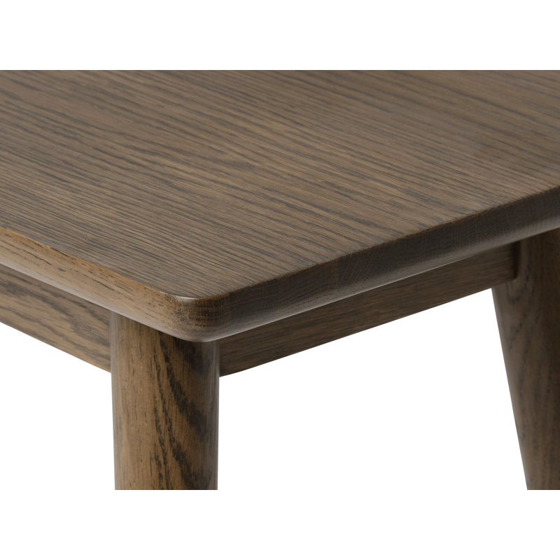 Plessis Solid Wood Bench, Smoked Oak