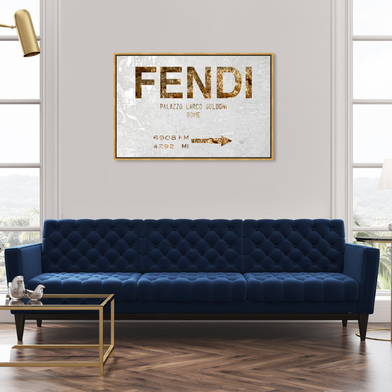 «Rome Road Sign - Floater Frame», art textuel sur toile, H 30 po x l 45 po