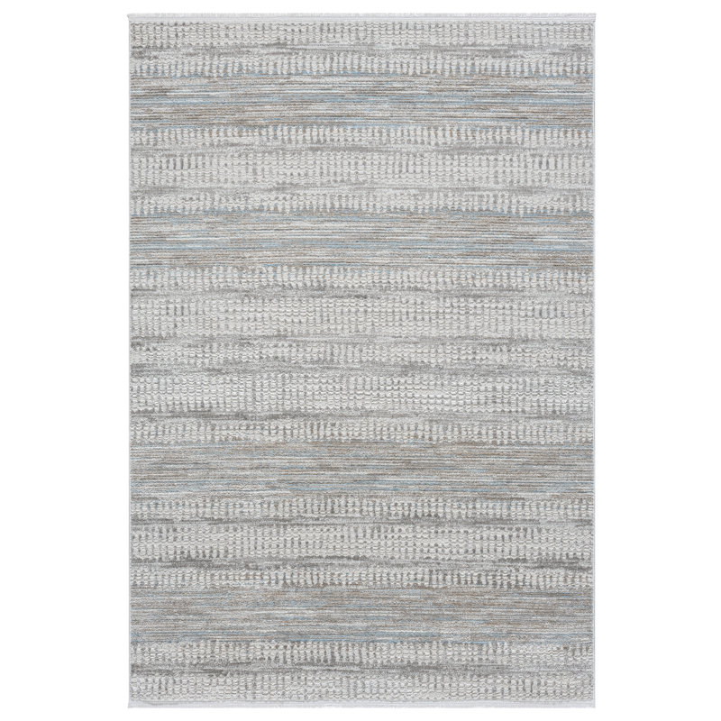 Gionata Collection Cream/Blue Contemporary Abstract Area Rug, Rectangle 7' x 10'10"