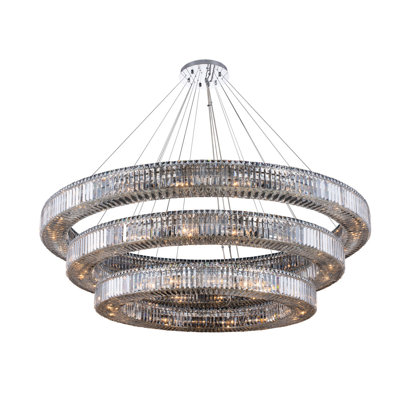 Rondelle 56 LT Chrome/Clear Tiered Chandelier Allegri