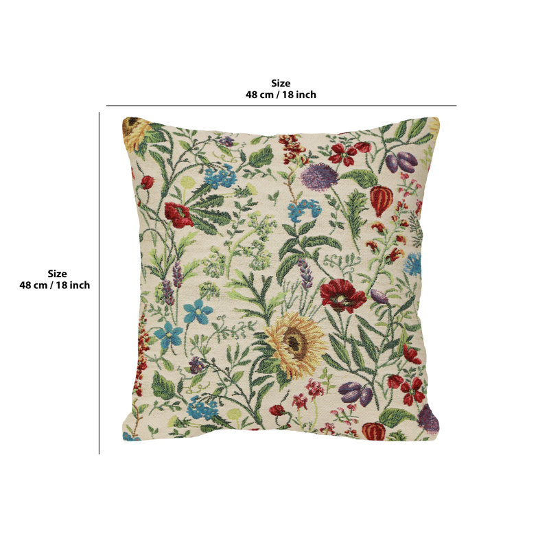 Forest With Flowers Cushion Covers, Cream Floral 1