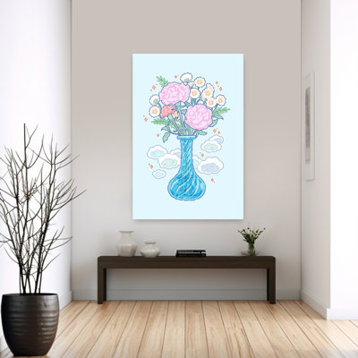 «Dreamy Cloud Bouquet Delicate Dreamy Whimsical Flower Nature», reproduction d'art murale