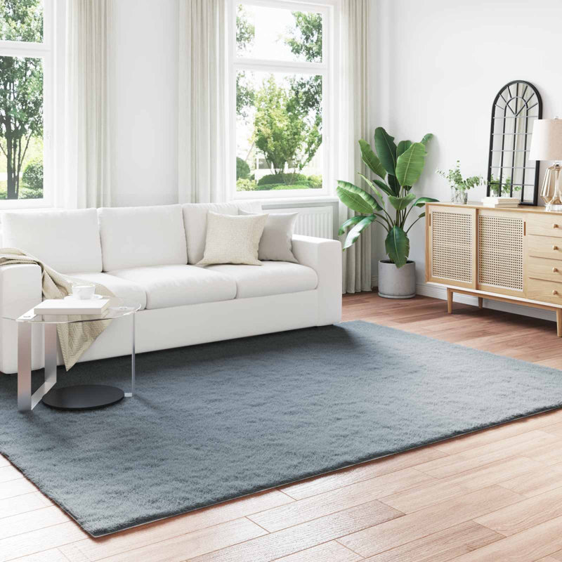  Faux Rabbit Fur Rug Olite Polyester, Anthracite, Rectangle 200 x 280 cm