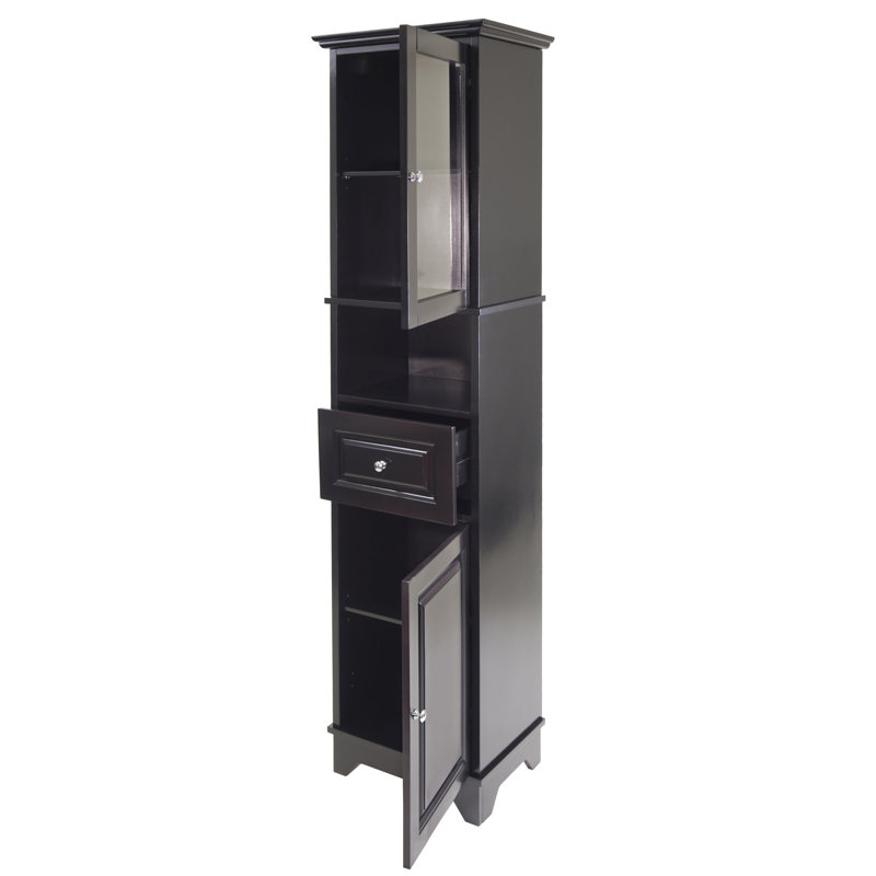 Mattapoisett 1-drawer and 2 cabinet Accent Cabinet in Black, 70.87'' H X 18.11'' W X 12.99'' D