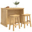 Solid Wood Kitchen Island Set