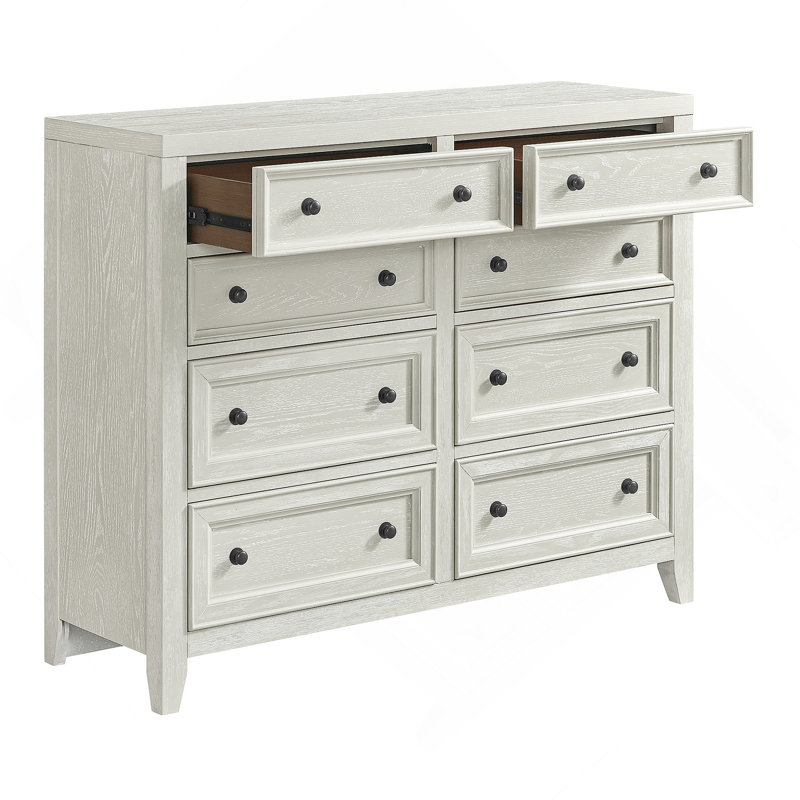 Commode horizontale à 8 tiroirs, Blanc