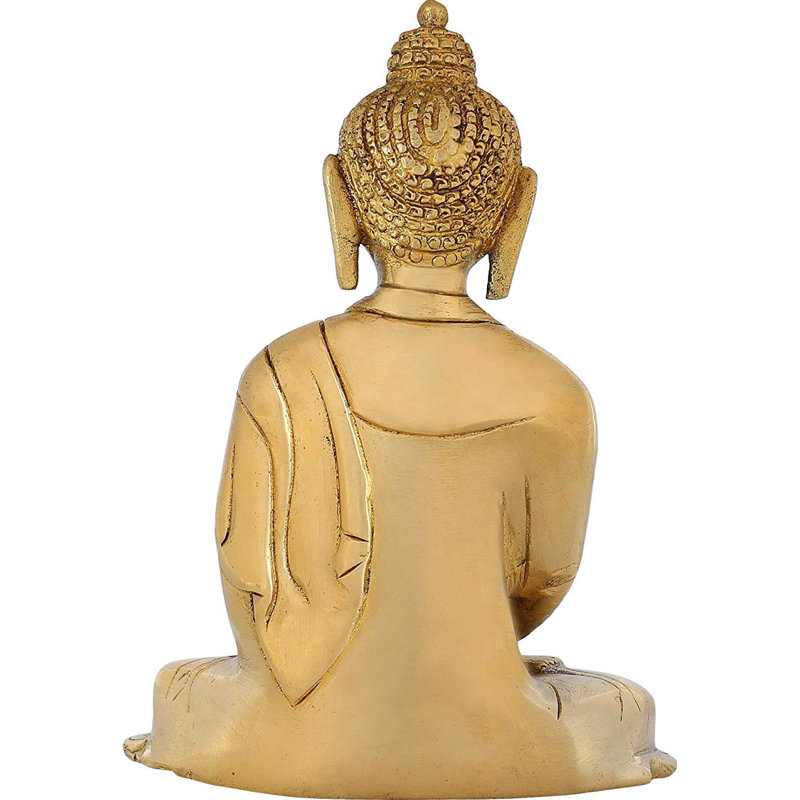 Statue de Bouddha en laiton fabriqué à la main dans Dhyana Mudra, figurine de méditation assise de 6 po, décor bouddhiste tibétain pour autel et salon