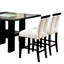 Chaises de salle à manger noires et blanches Gammill, fabrication en bois massif, dossier fendu, contemporain de 2, bois, dossier pour la chambre