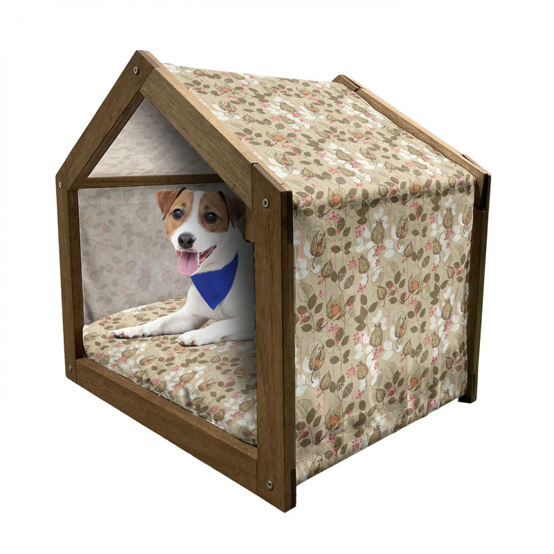 Niche pour chien en bois crème, H 32,28 po x l 39,37 po x P 28,35 po