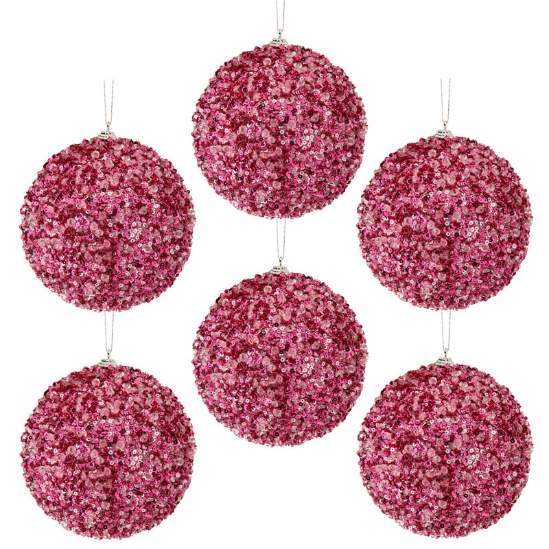 5" Ice and Sequin Ball Ornament