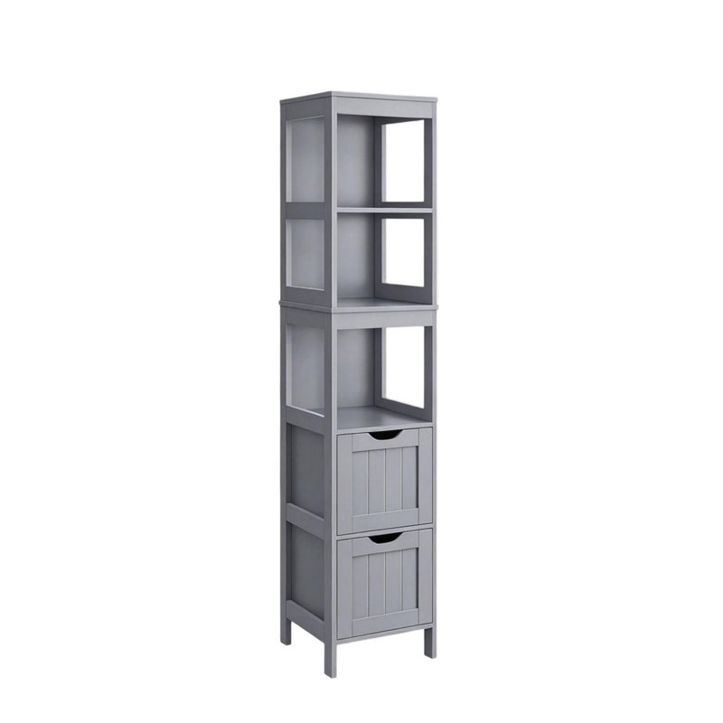 Corner Linen Cabinet 142 x 30 x 30 cm, with 2 Drawers