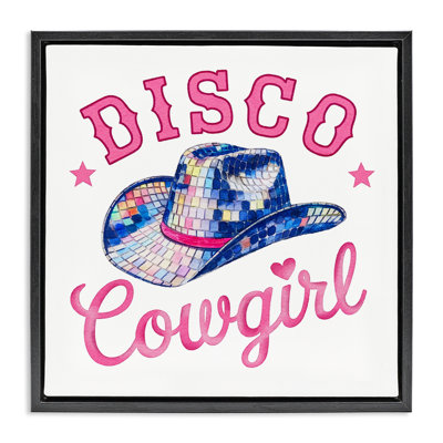 Disco Cowgirl & Hat Floating Frame, design by Amanda Greenwood