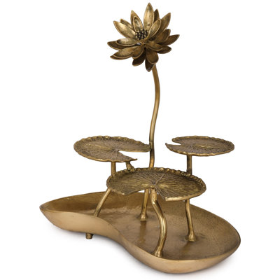 Sculpture lampe tournesol et feuille de lotus